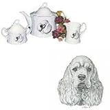 Cocker Spaniel Tea Set, Porcelain by Rosalinde