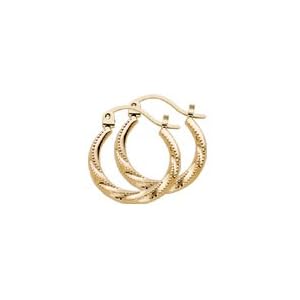14kt. Yellow Gold, Swirl Hoop Earrings by 