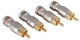  : P3 RCA Connectors Satin Nickel Finish 2 Red/2 Black