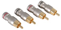 Childrens Toyshop  Electronics : P3 RCA Connectors Satin Nickel Finish 2 Red/2 Black