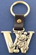 Mickey Mouse Letter W Brass Key Chain Disney