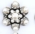 Improving Lifestyles Star Design Pearl Fashion Ring Adj. Cream/Black