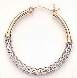 14kt White-Yellow Gold Earrings- E3016