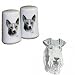 Wirehaired Fox Terrier Small Salt and Pepper Shakers, Porcelain by Rosalinde (3')