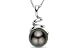 8-9mm Round Tahitian Pearl 14K White Gold Pendant w/Chain