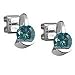 1 Carat TW Blue Diamond Stud Earrings with Special Backs in 14K White Gold