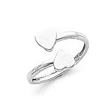 Women's 14k White Gold Heart Toe Ring