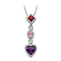 14kt. White Gold, Amethyst, Garnet and Pink Tourmaline Fashion Pendant by Fred Meyer Jewelers