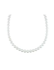 14k white gold 9-9.5 MM South Sea Cultured Pearl, and Diamond Pearl Strand, 20"