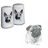 Pug Small Salt and Pepper Shakers, Porcelain by Rosalinde (3')