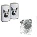 Pug Small Salt and Pepper Shakers, Porcelain by Rosalinde (3')