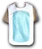 Mealtime Clothing Protector/Re-Usable Bib - 15" x 30" - White w/ Water-Proof Barrier - Each