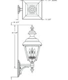 IMAGE OF Hanover Lantern B9610ASI Plymouth Large 4 Light Outdoor Wall Light in Antique Silver with Clear Beveled Glass glass
