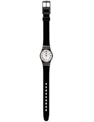 Swatch LB178 Classika White Analog Dial Black Plastic Band Unisex Watch NEW