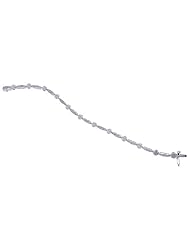 14K White Gold 1 Ct Diamond Flowing Bar Fashion Bracelet