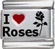Clearly Charming I Heart Roses Red Heart Laser Italian Charm