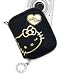 Sanrio Hello Kitty Zipper Keyring Case for Electronics - Camera Case - Cell Phone Case - Black