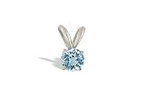 14K White Gold Genuine Round Aquamarine Pendant
