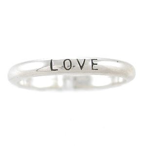Narrow LOVE Stackable Band Ring in Sterling Silver in Sizes 5-10, #8108