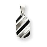 Sterling Silver Onyx and Mother of Pearl Pendant
