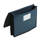 Poly Wallet, 5-1/4 Expansion, Elastic Cord, Sewn Edges, Letter, Navy Blue SMD71503