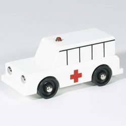 Childrens Toyshop  Toys : Wooden Adventure Vehicles - Ambulance