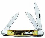 CASE SMALL STOCKMAN TRU SHARP BLADES KNIFEHandle: BoneStag w/Case Shield