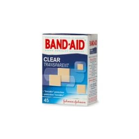 Band-Aid Adhesive Bandages, Clear Comfort-Flex, 45 Assorted Bandages