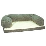 Caddis Pet Poly-Suede Beasley's Couch in Sage (Large, 30W X 40L X 12H)