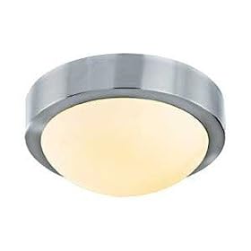 BATHROOM ROUND BRUSHED CHROME CEILING LIGHT [6754]