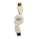 Scoobee iPod M-M Firewire to Firewire retractable cable - white