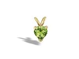 14K Yellow Gold Genuine Heart Peridot Pendant