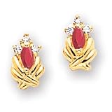 14k Ruby Diamond earring XE402R/AA