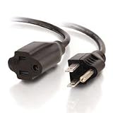 CablesToGo0311418AWGOutletSaverPowerExtensionCordNEMA5-15RtoNEMA5-15P(3Feet/0.91Meters)Black