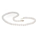 14K Yellow Gold 7-7.5mm Cultured Akoya Pearl Necklace