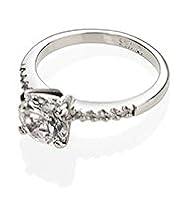 Platinum Plated Diamanté Ring