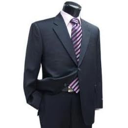 Buy Calvin Klein Navy Single Breasted 3 Button Side Vents Flat Front Pant $325 by Calvin Klein