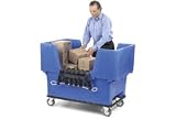 Blue Easy Access 18 Bushel Plastic Box Truck With Attached Cargo Netting