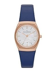 Skagen Klassik Charlotte Three-Hand Leather Watch - Navy Skw2115