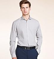 Limited Collection Pure Cotton Slim Fit Fine Striped Shirt