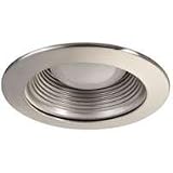 Baffle Trim Recessed Light Fixture Trim, For use with 4" recessed lights, Brushed Nickel