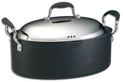 Anolon Advanced Hard Anodized Nonstick Rachael Ray 8-Quart Covered Oval Pasta Pot