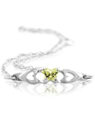 Bfly Cz Birthstone Bracelet W/Box 14K White August 19800