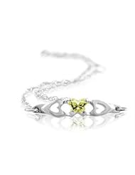 Bfly Cz Birthstone Bracelet W/Box 10K White August 19800