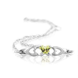Genuine IceCarats Designer Jewelry Gift 10K White Gold Bfly Cz Birthsto Brc W/Box. August Brc W/Box Bfly Cz Birthsto Brc W/Box In 10K White Gold