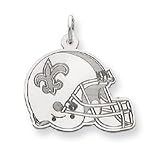 14K White Gold New Orleans Saints Large Helmet Charm - NF1236W