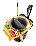 Rubbermaid FG9VDVRC4400 - Deluxe Rim Caddy for 44 Gallon Brute Container, Tool Holder, Mesh Bag, Yellow