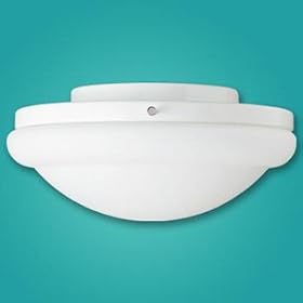White Low Profile Light Kit with Frosted Glass by Hunter