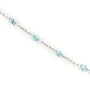 Sterling Silver Blue Topaz And Cubic Zirconia Bracelet, 7.25"