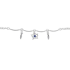 Sapphire Blue Gem BUTTERFLY and CHARM Dangle Belly Chain